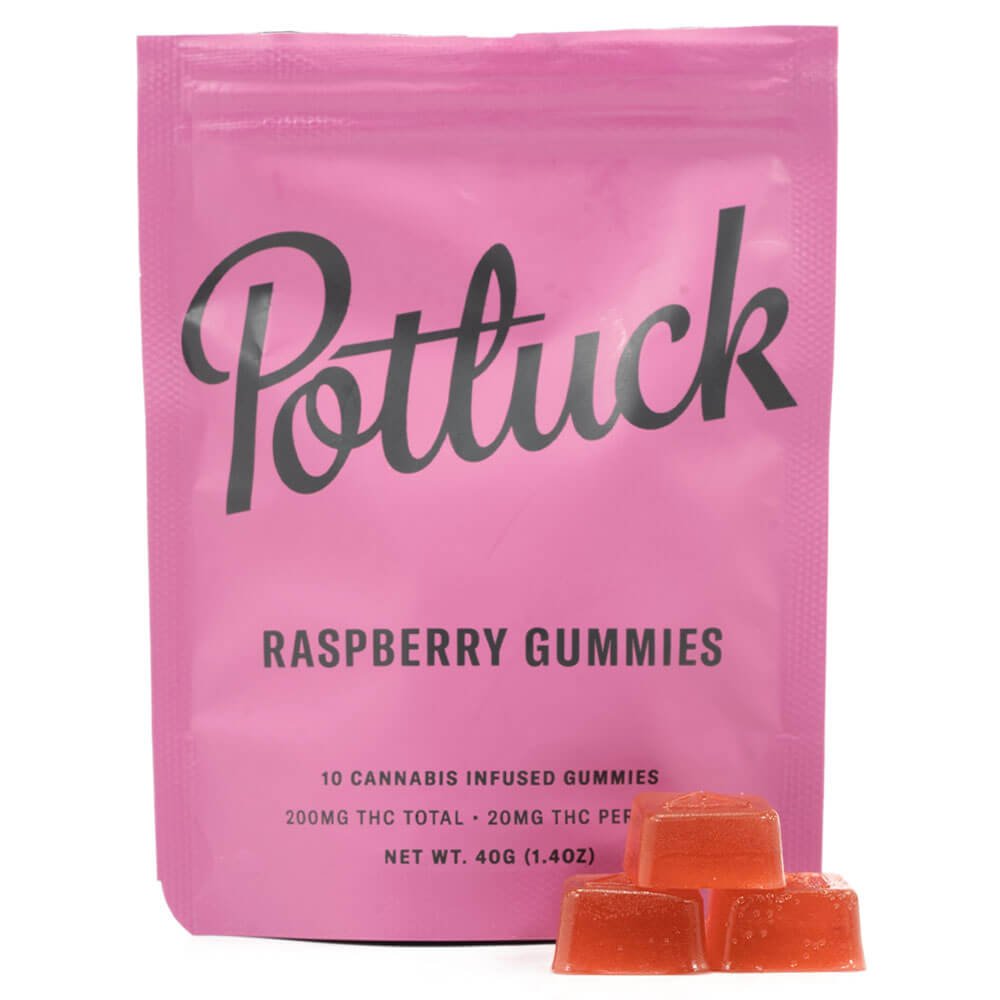 Potluck-200MG-THC-Raspberry-Gummies.jpg 200mg THC Gummies – Potluck - Image 1
