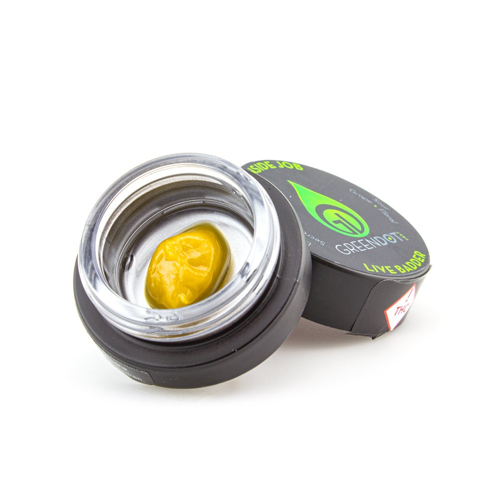 SilverStem-green-dot-black-label-live-badder-reba-jam-1g-med78ccb417c8c750217f9a708a45e05385.jpeg Green Dot – Black Label Live Badder – Reba Jam 1g Med - Image 1